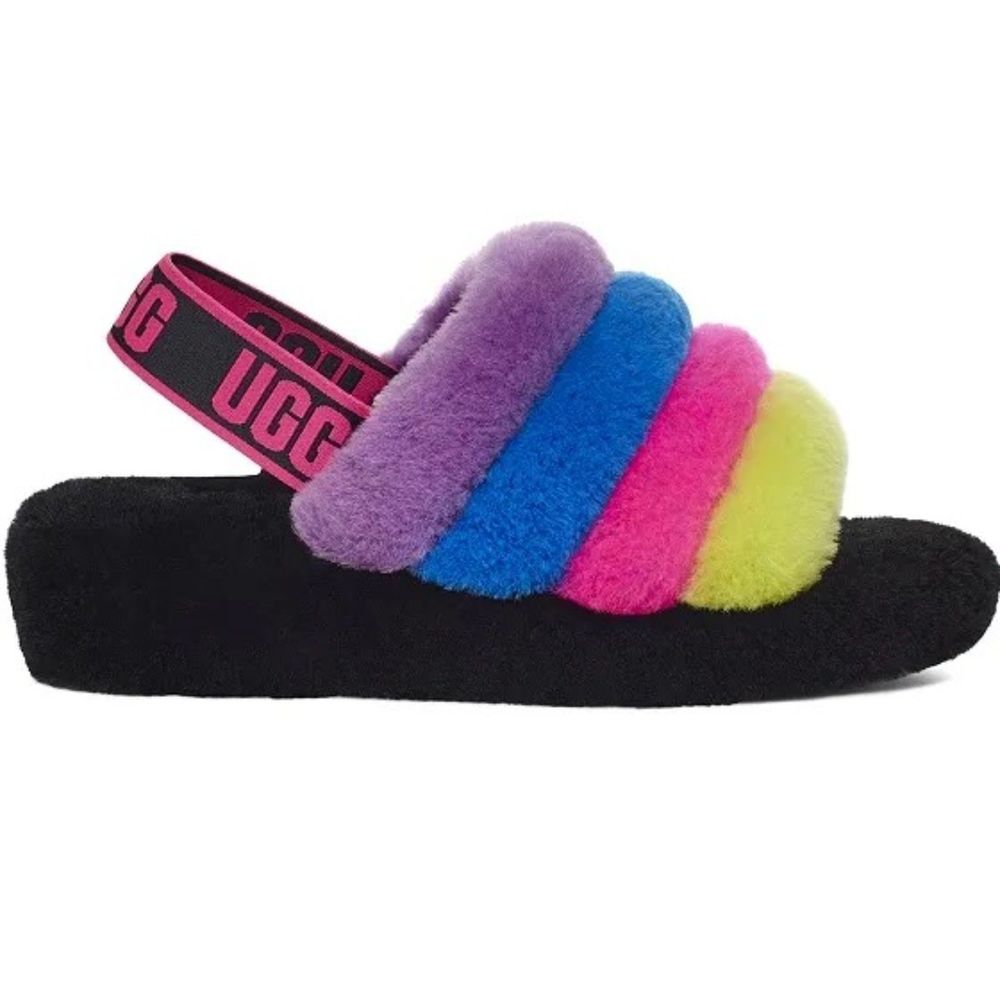 NIB Ugg FLuff Yeah Slide Taffy Multi size 5